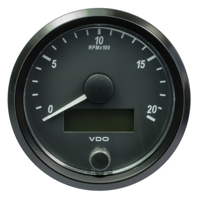 VDO SingleViu Tachometer 2.000 RPM Black 80mm